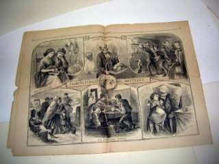 Harpers Weekly 1866 NY Fire Dept, lg Thanksgiving print  