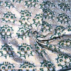HMD Inc African Cotton Fabric Metallic Gold & Green BTY  