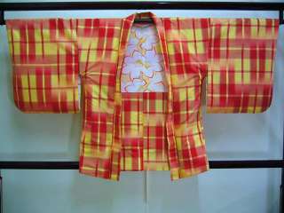 Mint A203T Vintage Japanese Kimono/HAORI Ensemble Yellow/Red Silk