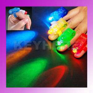 4x COLOR LED Finger light Beams Ring Torch Party Glow  