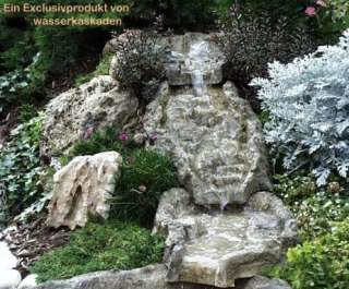 Wasserfall Komplettset FULDA Granit Bachlauf für den Gartenteich 