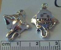 Sterling Silver Stingray says Cayman Islands Charm  