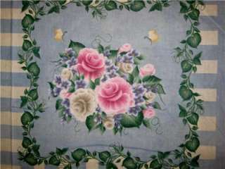 Donna Dewberry Roses Floral Pillow Panel Fabric OOP  