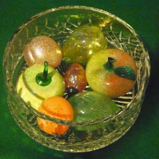 Group of Seven (7) MURANO Art Glass FRUITS, Bowl not included  