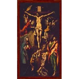 Bild mit Rahmen El Greco, Kreuzigung, 38 x 71   Holz Markant 