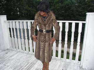 Fab Full length Spotted Genet & Fisher Sable Fur Coat S  