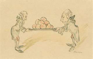 RACKHAM, Arthur. Original watercolor Phillpotts Apples  