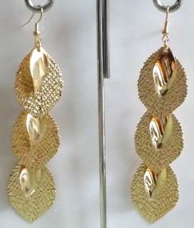 Fashion Gold Tone Vintage Leaves Dangle Earrings B14  