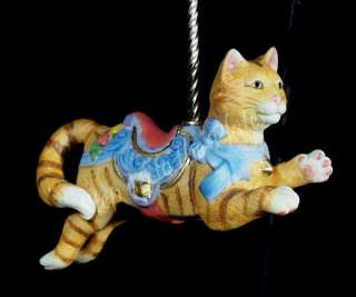  China Carousel CAT Christmas Tree Holiday Ornament 1989 Meow  