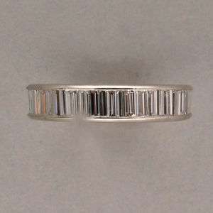  1920s CLASSIC LOW SET ETERNITY 35 BAGUETTE DIAMOND 4.60CT RING BAND