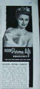 1944 Hickory WomensPERMA LIFT Brassiere Bra Ad  