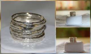 handmade hammered sterling silver stackable rings 7  
