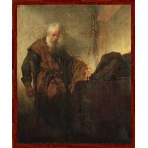   Der Apostel Paulus im Nachdenken, 58 x 71   Holz Markant Dunkelbraun