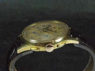 Vintage18k Gold Tag Heuer Triple Day chronograph Winding Watch Valjoux 