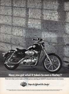 Harley Davidson 1988 Sportster Motorcycle Ad  