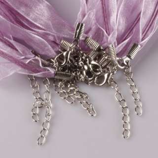 10X Voile Ribbon Cord Clasp Chain Necklace Fit Pendant  