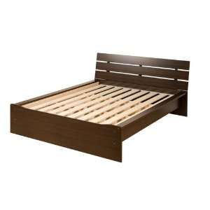 Avanti Espresso Full Size Platform Bed with Integrated Headboard by 