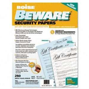  Boise Beware Security Paper, Bus., Unauth. Copy, 8 1/2 X 