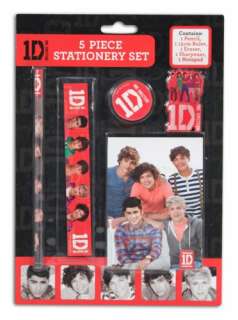   One Direction 5 Piece Stationery Set Ruler, Sharpener, Eraser 