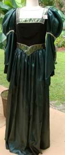 Pc Emerald Grn Medieval/Renaissance Princess Costume w/Laced Bodice 