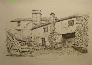 WILLIAM GREEN Old Buildings in Ambleside 1821 etching  