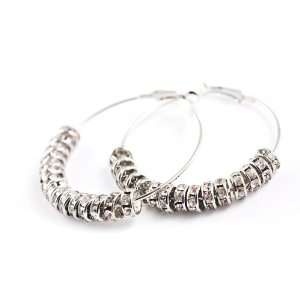 Basketball Wives POParazzi Inspired Rhinestone Rings Earring SILVER 