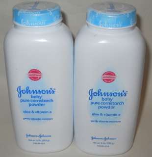   2 Johnsons Baby Pure Cornstarch Powder Aloe & Vitamin