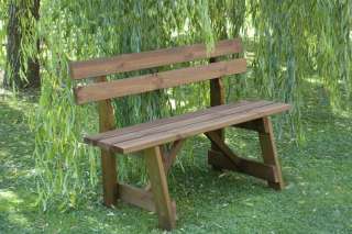 Panchina in legno da giardino 2 posti con schienale  