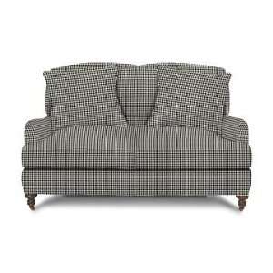 Williams Sonoma Home Bedford Loveseat, Houndstooth, Black/Ivory, Down 