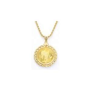    20 Franc/Angel Rooster Gold Filled Rope Coin Bezel Pendant Jewelry