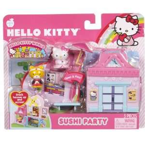  Hello Kitty World with 2 Figures   Sushi Party Toys 
