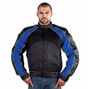 Mens Textile, Mesh, and Leather Motorcycle Jacket w/ Removable CE 