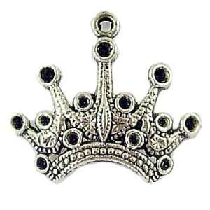 DIY Jewelry Making 12x Tibetan Silver Crown Pendant, Lead 