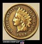 1908 INDIAN HEAD Penny Cent FINE Semi Key Date Inv# 208