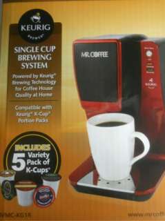 Mr.Coffee RED Single Cup Maker NEW INCLUDES Keurig My K Cup Reusable 