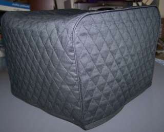 Black Double Quilted Fabric Cover for 4 Slice Toaster  