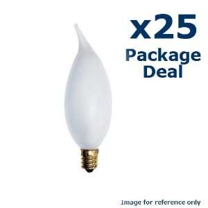    25 pcs. 7w Flame 120v Candelabra Base Frost Bulb