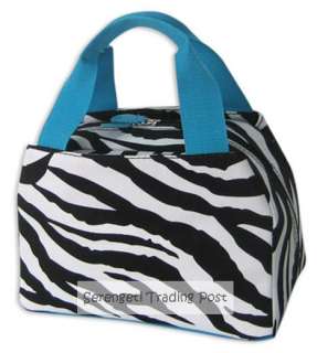 ZEBRA & BLUE Lunch Bag Tote School Insulated Diaper Mylar Lined 9.5 W 