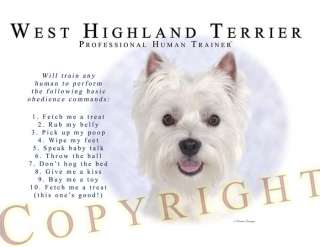 West Highland Terrier Westie Trainer T Shirt   S 3XL  