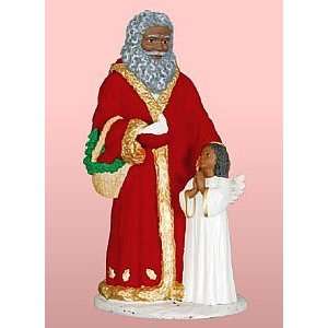   With Angel   African American Santa Claus Figurines: Home & Kitchen