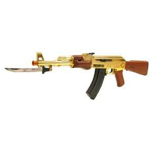  Spring Mini Gold AK47 Bayonet Rifle FPS 200 Airsoft Gun 