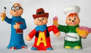 Chipmunks PVC Vintage Toy Figure ALVIN SIMON THEODORE  
