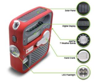   AM/FM/NOAA Radio with Solar Power, Flashlight and Cell Phone Charger