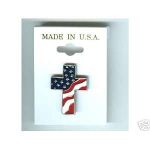  American Flag Cross Hat Lapel Tac Pin: Everything Else