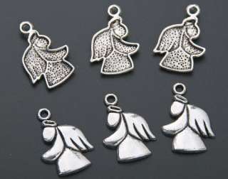 30 Tibetan Silver Angel Charms Pendants   