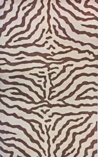 Zebra Print Area Rugs Animal Skin NEW 6x9 Brown Ivory  