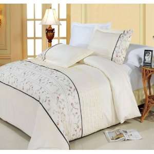  Anna Egyptian cotton Embroidered Duvet Cover Set