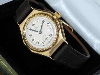   Vintage 1920s Rolex Octagonal Oyster Solid 18ct Gold Wrist Watch