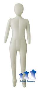 Inflatable Child Mannequin, FULL SIZE head & arms IVORY  