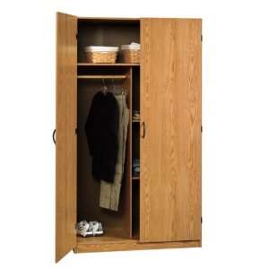    Oak Finish Wardrobe Armoire   Storage Cabinet: Home & Kitchen